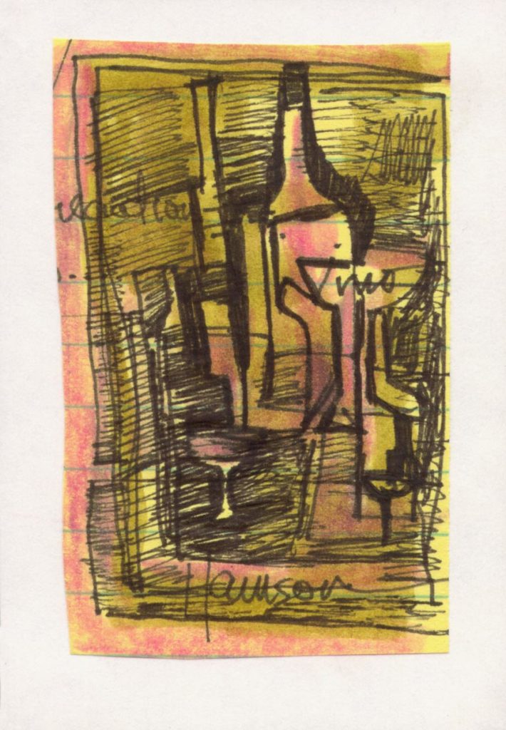 artwork by Harrison Goldberg - Bottles and Glasses, Paris Cafe