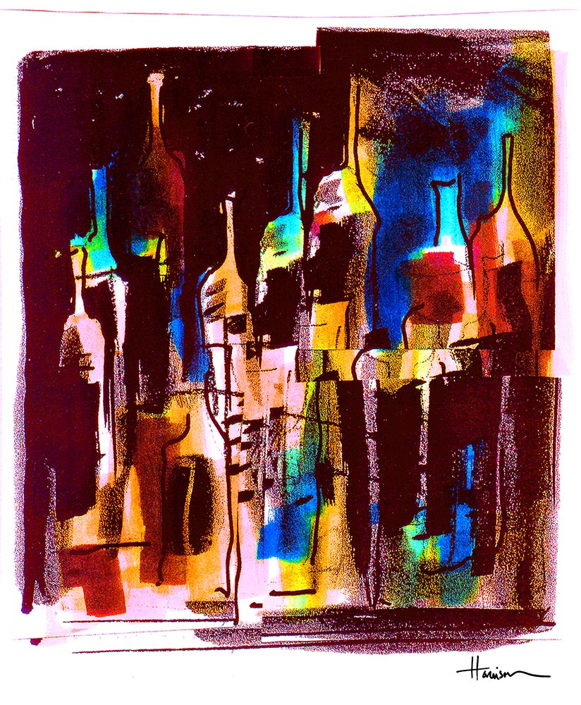 artwork by Harrison Goldberg - Night Of The Bottles